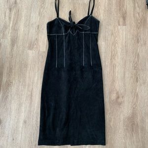 100% leather Italian tank midi dress vintage